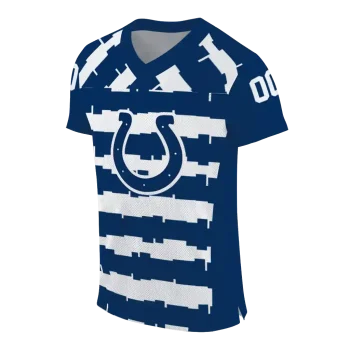customized indianapolis colts layered grids blue jersey fashion forward