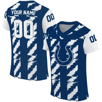 customized indianapolis colts stripe block blue jersey best selling