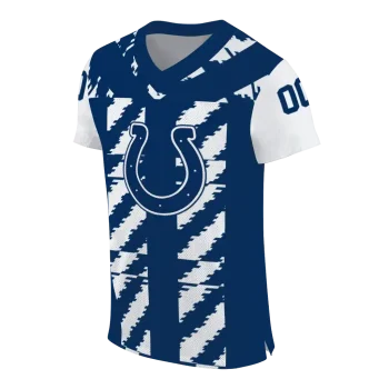 customized indianapolis colts stripe block blue jersey fashion forward