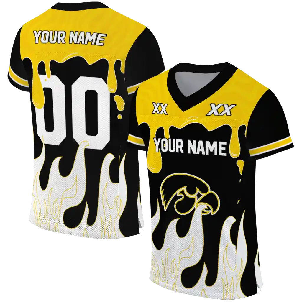 customized iowa hawkeyes dripping flames black white jersey best selling customized iowa hawkeyes dripping flames black white jersey best selling