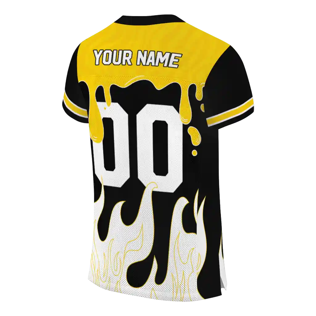 customized iowa hawkeyes dripping flames black white jersey high quality customized iowa hawkeyes dripping flames black white jersey high quality