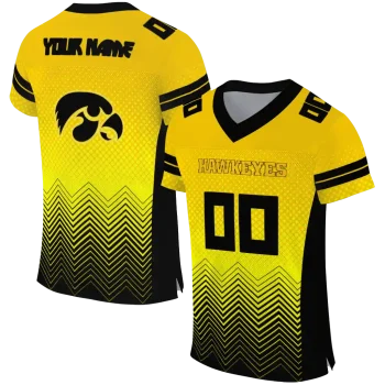 customized iowa hawkeyes halftone sweep gold black jersey best selling