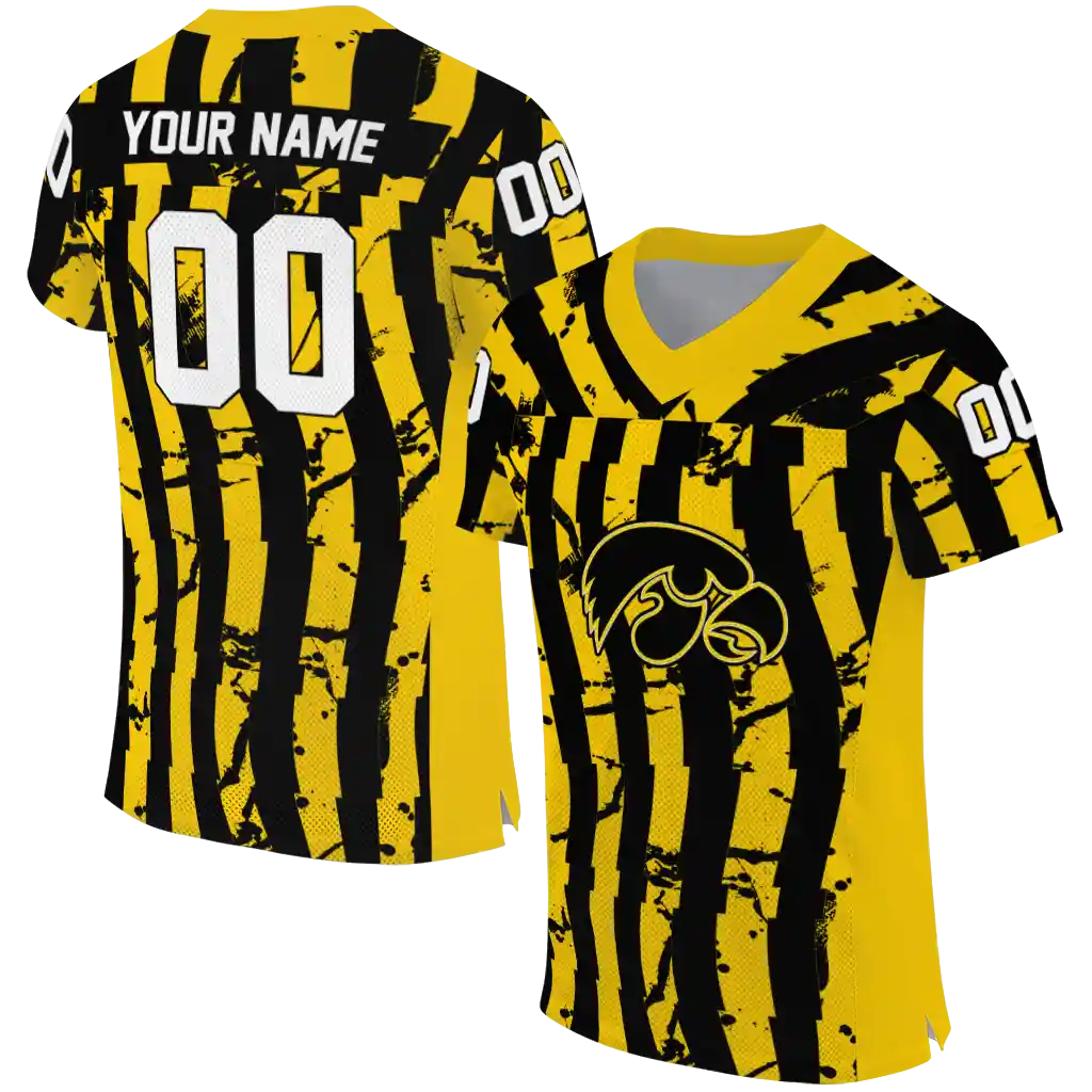 customized iowa hawkeyes stripe splatter black jersey best selling customized iowa hawkeyes stripe splatter black jersey best selling