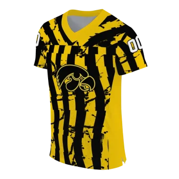 customized iowa hawkeyes stripe splatter black jersey fashion forward