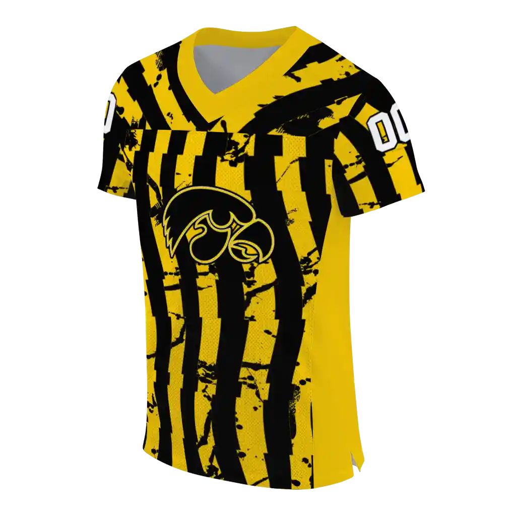 customized iowa hawkeyes stripe splatter black jersey fashion forward customized iowa hawkeyes stripe splatter black jersey fashion forward