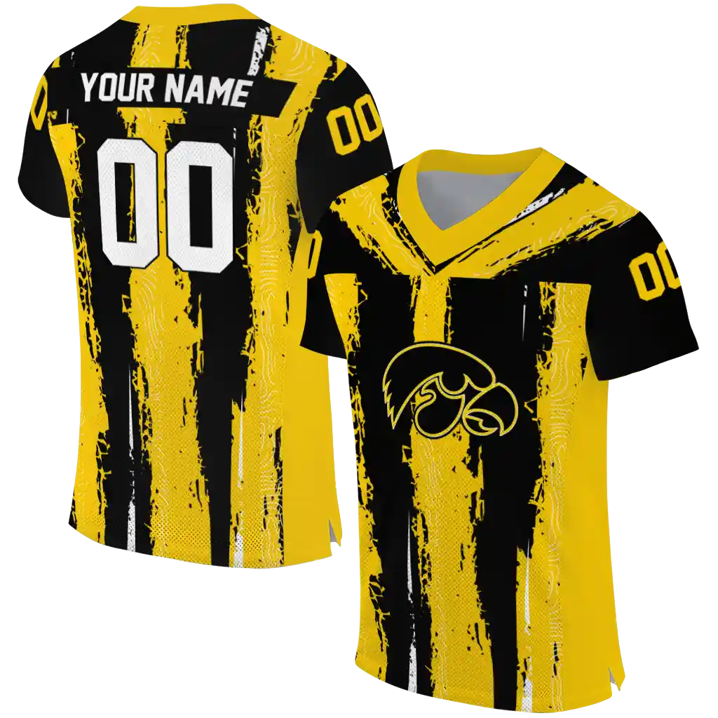 customized iowa hawkeyes striped texture black jersey best selling customized iowa hawkeyes striped texture black jersey best selling