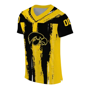 customized iowa hawkeyes striped texture black jersey fashion forward
