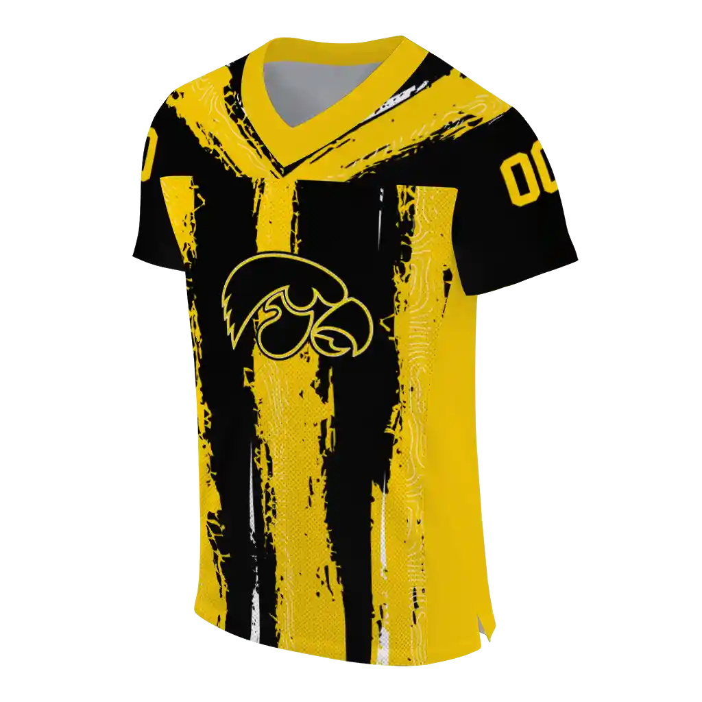 customized iowa hawkeyes striped texture black jersey fashion forward customized iowa hawkeyes striped texture black jersey fashion forward