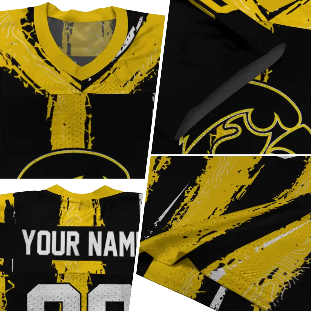customized iowa hawkeyes striped texture black jersey new arrival customized iowa hawkeyes striped texture black jersey new arrival