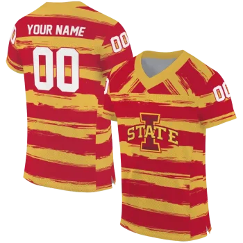 customized iowa state cyclones art stripe red jersey best selling