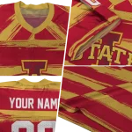 customized iowa state cyclones art stripe red jersey best selling