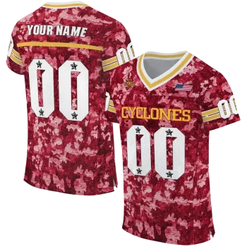 customized iowa state cyclones camouflage abstract red jersey best selling