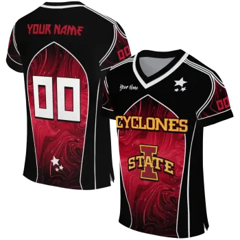 customized iowa state cyclones halftone slant red black jersey best selling