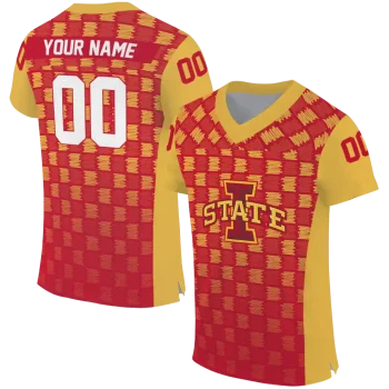 customized iowa state cyclones stacked rectangle red jersey best selling