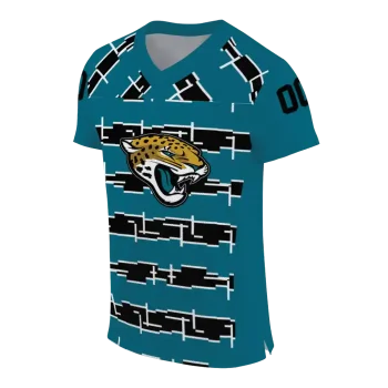 customized jacksonville jaguars layered grids teal jersey fashion forward