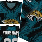 customized jacksonville jaguars rugged stripes teal jersey best selling