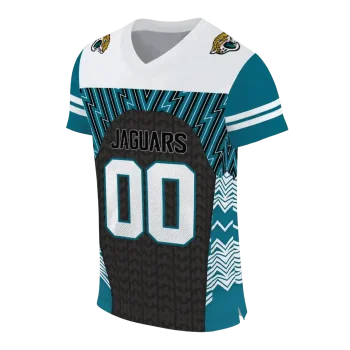 customized jacksonville jaguars tire arrows teal black white jersey fashion forward
