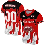 customized jacksonville state gamecocks dripping flames red white jersey best selling
