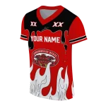 customized jacksonville state gamecocks dripping flames red white jersey best selling