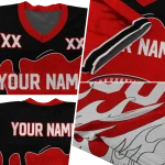 customized jacksonville state gamecocks dripping flames red white jersey best selling