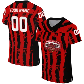 customized jacksonville state gamecocks stripe splatter red jersey best selling