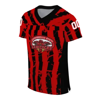 customized jacksonville state gamecocks stripe splatter red jersey fashion forward