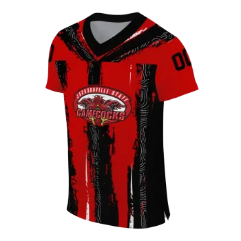 customized jacksonville state gamecocks striped texture red jersey fashion forward
