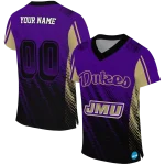 customized james madison dukes halftone flow purple black jersey best selling