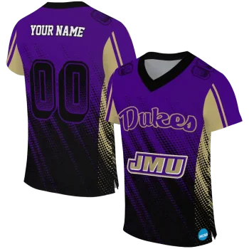 customized james madison dukes halftone flow purple black jersey best selling