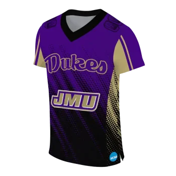customized james madison dukes halftone flow purple black jersey fashion forward