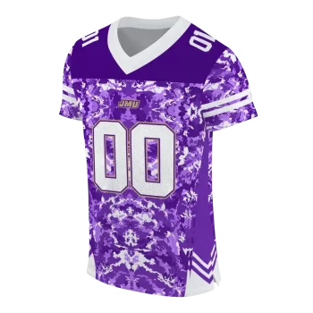 customized james madison dukes mirrored pattern purple jersey fashion forward