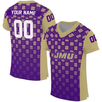 customized james madison dukes stacked rectangle purple jersey best selling