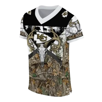 customized kansas city chiefs antler skull camouflage hunting jersey fashion forward
