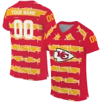customized kansas city chiefs layered grids red jersey best selling
