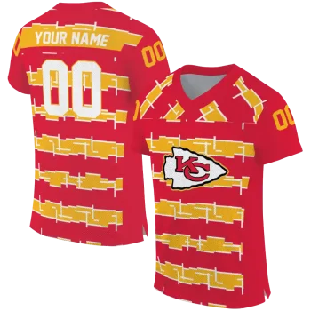 customized kansas city chiefs layered grids red jersey best selling