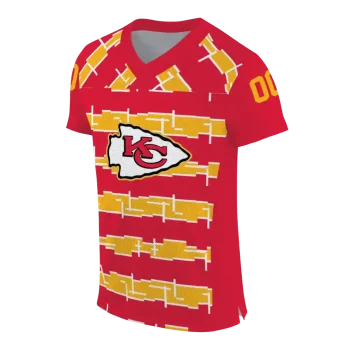 customized kansas city chiefs layered grids red jersey fashion forward