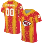 customized kansas city chiefs rugged stripes red jersey best selling