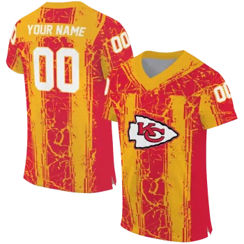 customized kansas city chiefs rugged stripes red jersey best selling