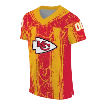 customized kansas city chiefs rugged stripes red jersey fashion forward