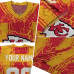 customized kansas city chiefs rugged stripes red jersey best selling