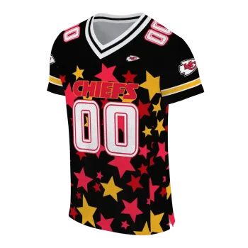 customized kansas city chiefs star cluster black jersey fashion forward