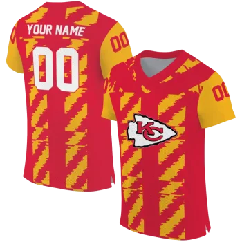 customized kansas city chiefs stripe block red jersey best selling