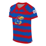 customized kansas jayhawks art stripe blue jersey best selling
