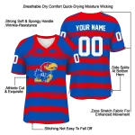 customized kansas jayhawks art stripe blue jersey best selling
