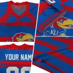 customized kansas jayhawks art stripe blue jersey best selling