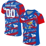 customized kansas jayhawks camo shatter blue jersey best selling