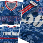 customized kansas jayhawks camouflage abstract blue jersey best selling