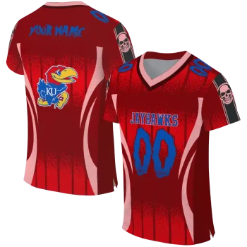 customized kansas jayhawks dynamic dots crimson jersey best selling