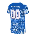 customized kansas jayhawks mirrored pattern blue jersey best selling
