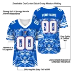 customized kansas jayhawks mirrored pattern blue jersey best selling